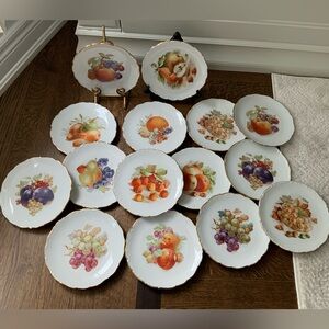 Vintage SCHUMANN ARZBERG BAVARIA LOT Porcelain Dinner Ware Fruit Plates X 14